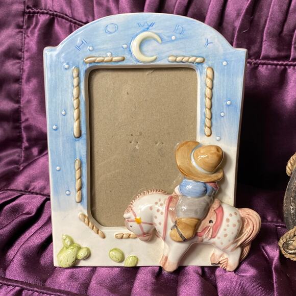 Cowboy Western Photo Frames Child 3D Cowboy Boot Lasso Horse Cactus Howdy - Picture 2 of 11